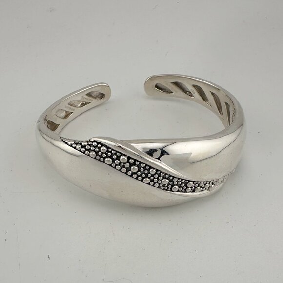Michael Dawkins Sterling Silver Cuff Bracelet with Beautiful Textured Brand - Picture 5 of 16